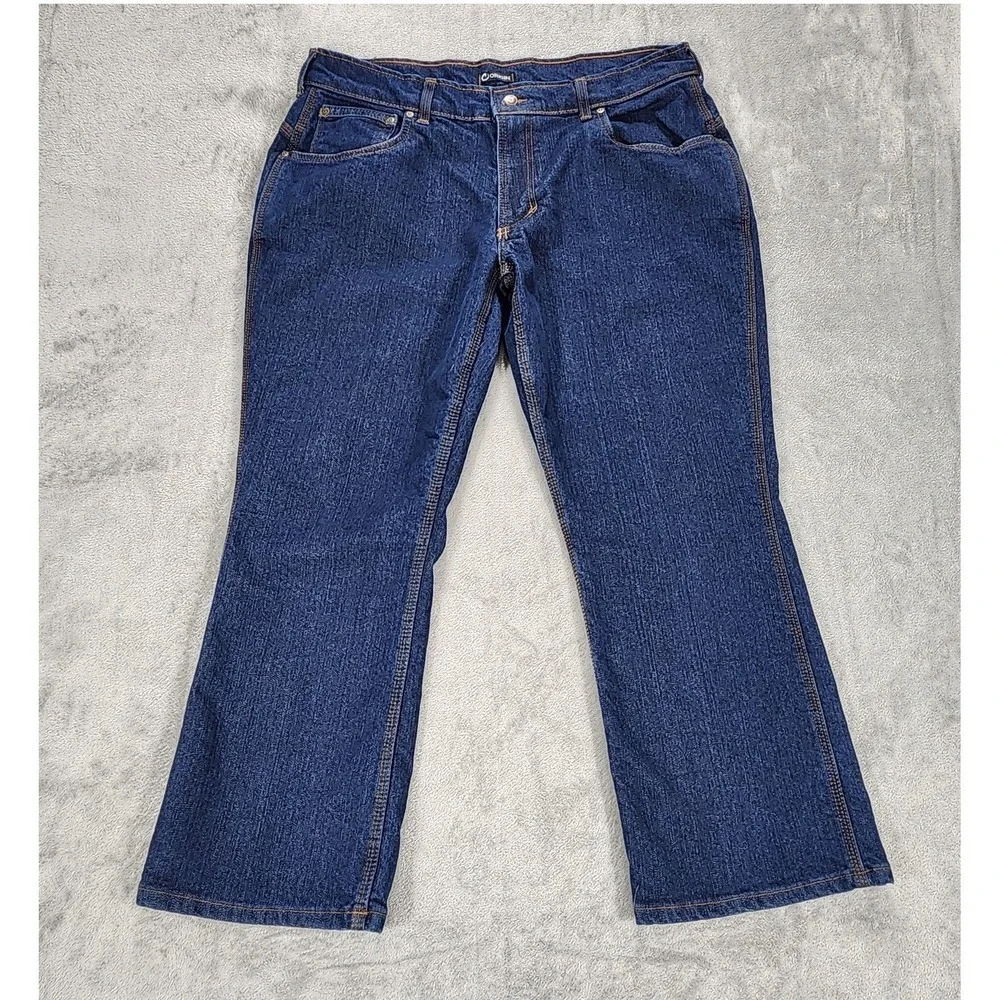 Origin‎ USA Boot Jeans Mens 36x28 Dark Wash Blue Regular Fit Bootcut Denim Pants